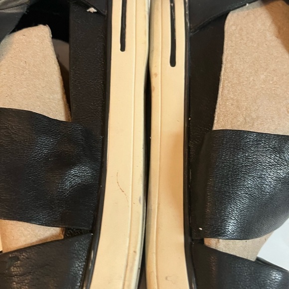 Eileen Fisher Sport Platform Sandals in Black Size 7.5 Zipper Back - Picture 8 of 9